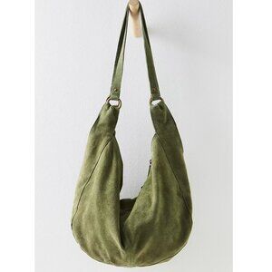 Roma Suede Tote Bag Color Olive Moss